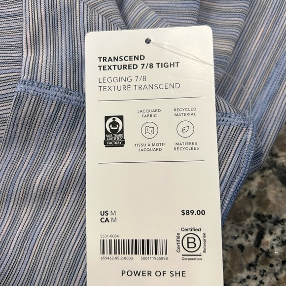 Athleta TRANSCEND HIGH RISE TEXTURED 7/8 LEGGING - Picture 5 of 7